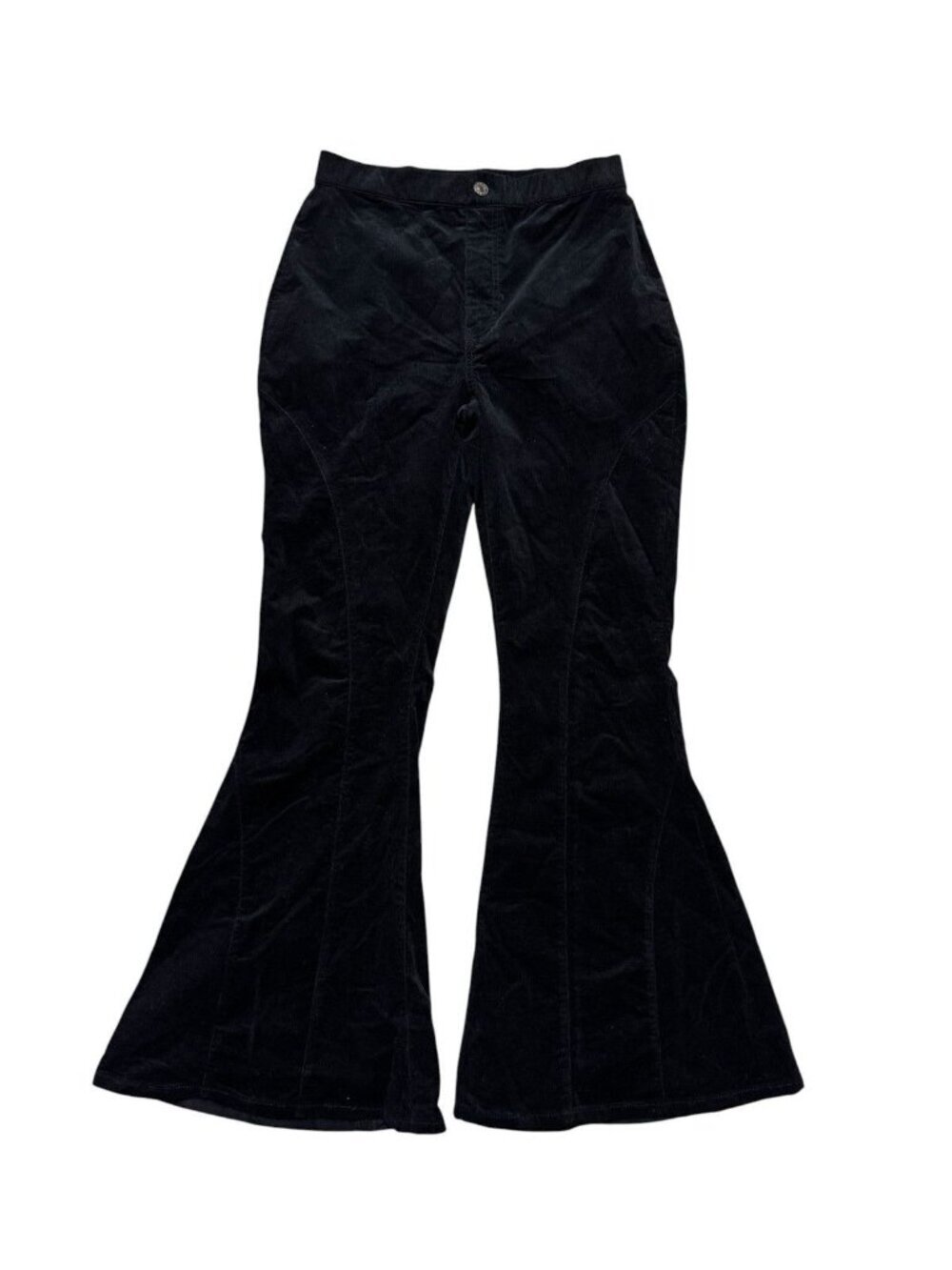 Entro Black Flare Pants Small Stretch Pull On Boho Festival Y2K